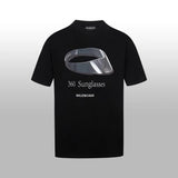 Balenciaga T-shirt Sun Hat with Chest Illustration Print logo round Neck Short Sleeve25ss New Pure Cotton Unisex Style T Casual T-Shirt Base Layer Shirt OS Loose Fit Half Sleeve Top Plus Size