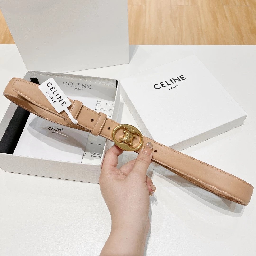 Celine Belt Top version Goods Belt Belt Female Arc De Triomphe Belt Arc De Triomphe Belt Black Retro Hair Style Belt Bright Gold Head Belt Belt Double-Sided Belt Women's Belt Women's Belt Belt Women's Belt2.5Belt Women's Belt Belt