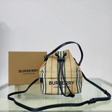 Burberry Women's Bag Top version 【Original Order】Drawstring bucket bag mini Drawstring Bucket Storage Bag Classic Plaid Buggy Bag Small Bucket Shoulder Bag Crossbody Bag
