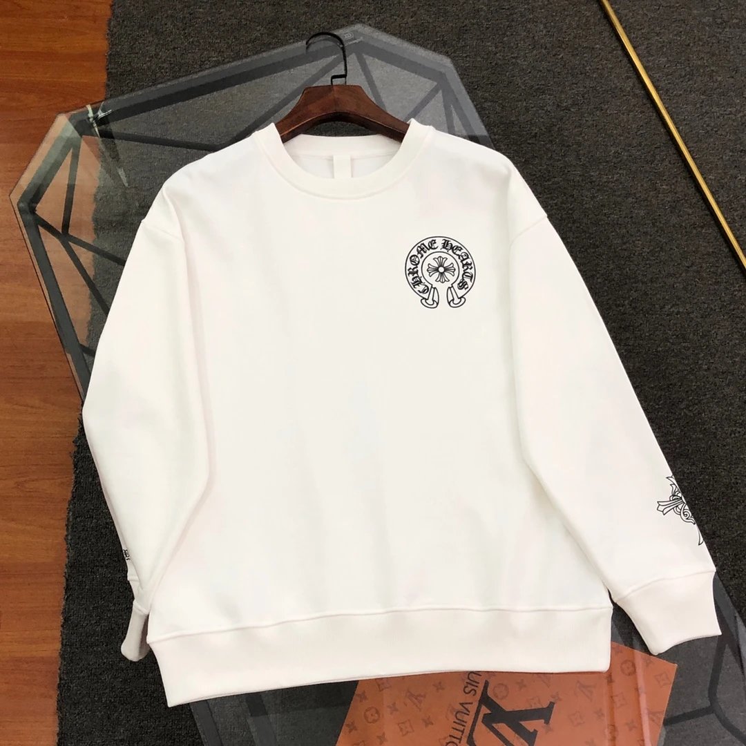 Chrome Hearts Hoodie 2024New logo Printed Crewneck Sweatshirt Long Sleeve Base Shirt Outerwear Trendy Unisex Sports Casual Loose Fit Versatile New Autumn Winter Collection