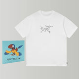 Arc'teryx T-shirt Chest Bird Pattern Print logo round Neck Short Sleeve25ss New Pure Cotton Unisex Style T T-shirt OS Loose Fit Base Shirt Top Half Sleeve T-Shirt