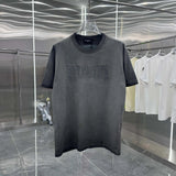 Balenciaga T-shirt Chest Letter Embroidery logo round Neck Short Sleeve25ss New pure cotton T Unisex T-Shirt OS Drop Shoulder Loose Fit Base Shirt Top T-Shirt Short Sleeve