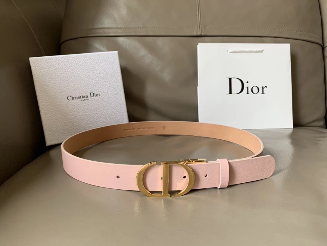 Dior Belt Top version Original Order Original Order Women's Belt Width3.0cm Genuine Goods Quality Counter Full Set Packaging Original Leather Material Classic Presbyopic Full Printed Canvas Full Vertical Surface Calfskin Lychee Pattern Bottom Letter Buckl