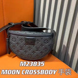 Louis Vuitton LV Men's Bag Top version 【Handsome to Split Ceiling Level】M23835Black Flower Autumn and Winter New LMOONCROSSBODY Moon Bag Men's and Women's Bags Shoulder Messenger Bag Men's New Presbyopic Selenodont Bag Hobos