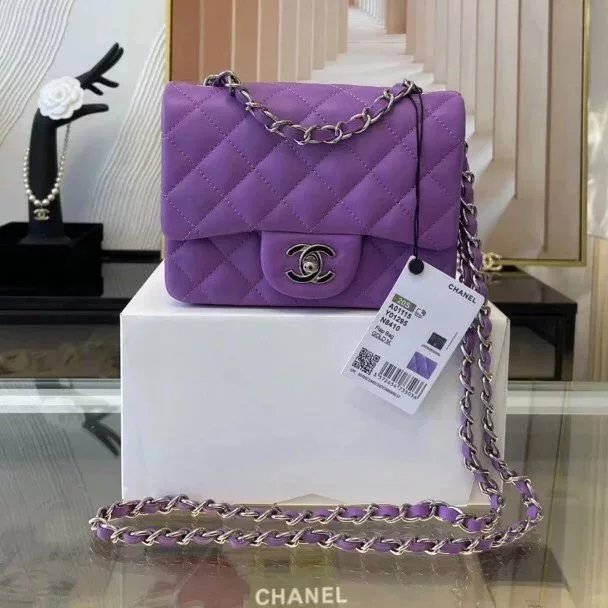 Chanel Women's Bag Top version Original Leather Surrogate Shopping Version New Bag Ch@ne1CF Fat Fang1115mini17cm Caviar Ball Grain Cowhide CF Sheepskin Mini Small Sized Flap Bag Shoulder Crossbody Chain Bag Lambskin Original Leather