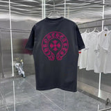 Chrome Hearts T-shirt Back with Sanskrit Script Print logo round Neck Short Sleeve25ss New Pure Cotton Unisex Style T T-shirt OS Loose Fit Base Shirt Top Half Sleeve T-Shirt