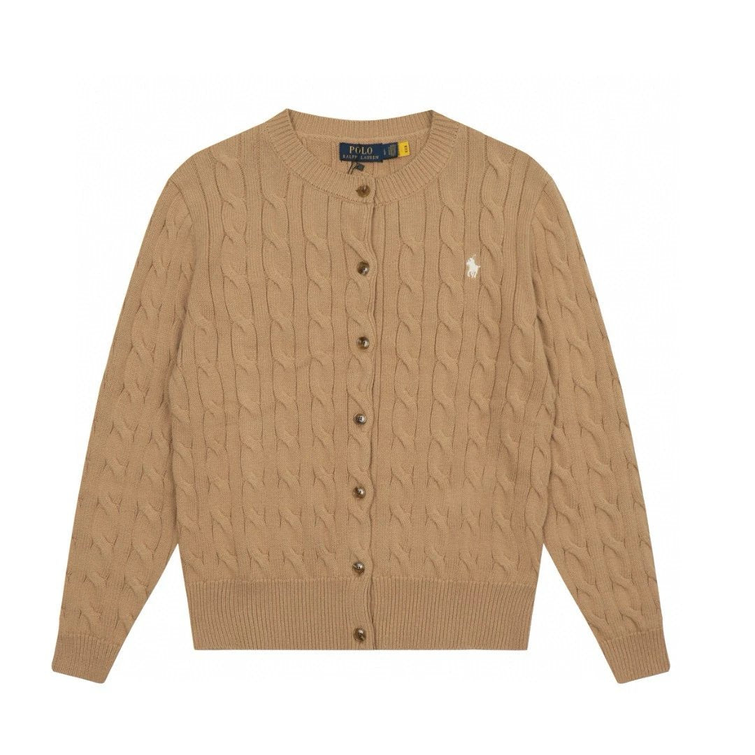 Ralph Lauren Sweater Top Version Standard Coarse Twisted Cable-Knit Sweater Classic Cotton Cardigan Sweater