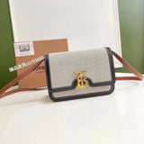 Burberry Women's Bag Top version 【Surrogate Shopping Edition】TB Bag New TB Twist Lock Bag Canvas Stitching Leather Crossbody Bag Women's Bag BOX Square Bag Stewardess Bag Box Bag Messenger Bags New Women's Bag