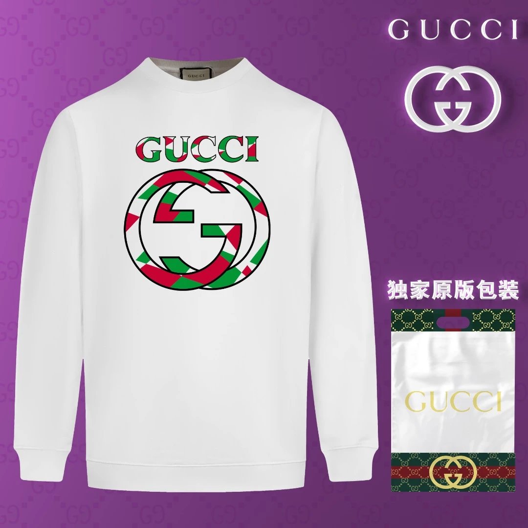 Gucci Hoodie Round chest shape logo Round Neck Sweatshirt Jacket Pullover Long Sleeve OS Loose Fit Base Shirt Top Unisex Sports Casual