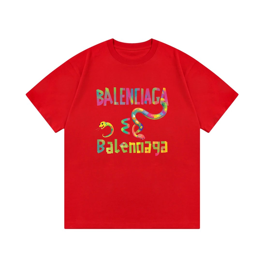 Balenciaga T-shirt 25ss New Pure Cotton Unisex Style T T-shirt OS Loose Fit Base Shirt Top Half Sleeve T-Shirt