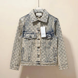 Gucci Jackets Double G Full Embroidery Vintage Double Pocket Denim Couple Jacket Unisex Autumn Winter New Sports Casual Loose Versatile