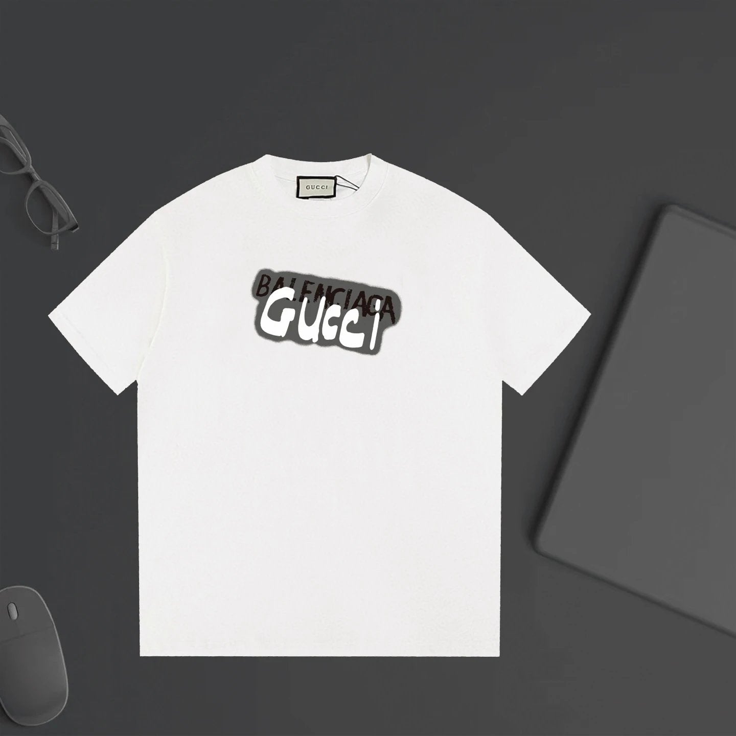 Gucci T-shirt Chest Letter Print logo round Neck Short Sleeve25ss New Pure Cotton Unisex Style T T-shirt OS Loose Fit Base Shirt Half Sleeve T-Shirt Top Half Sleeve