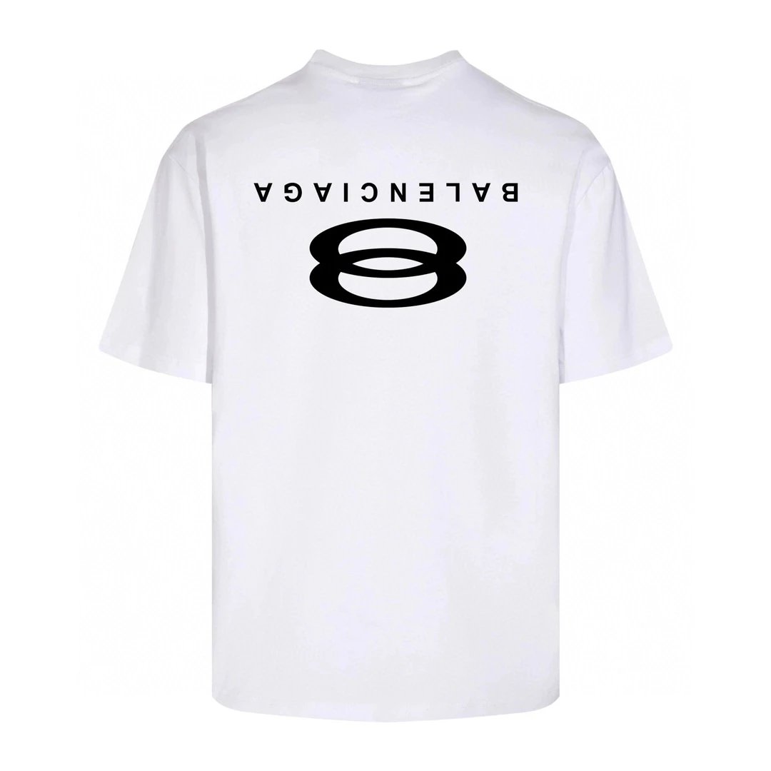 Balenciaga T-shirt Back Letter Double Ring Pattern Print logo round Neck Short Sleeve25ss New pure cotton T Unisex T-Shirt OS Loose Fit Base Shirt Top Half Sleeve T-Shirt