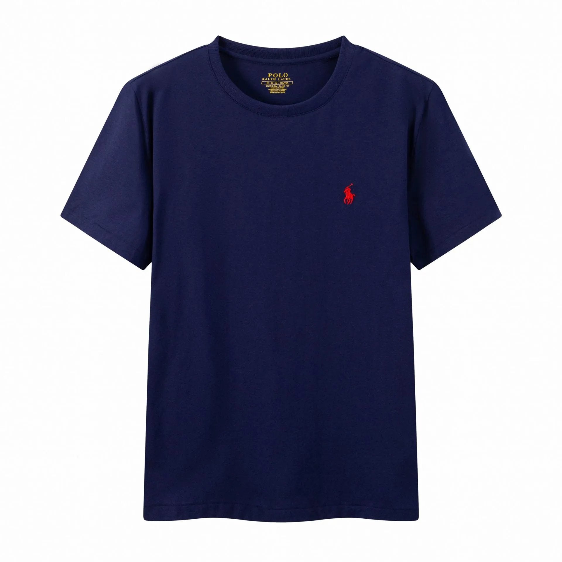 Ralph Lauren T-shirt D77Summer New Cotton round Neck Short Sleeve Men T T-shirt Solid Color Casual Fashion Half Sleeve Bottoming Shirt-CY