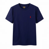 Ralph Lauren T-shirt D77Summer New Cotton round Neck Short Sleeve Men T T-shirt Solid Color Casual Fashion Half Sleeve Bottoming Shirt-CY