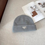 PRADA Hat Autumn and Winter New Warm Knitted Hat All-Matching Hat