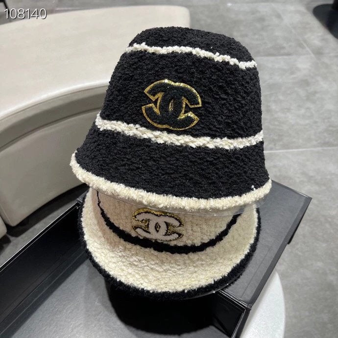 Chanel Hat New Two-Color Knitted Fisherman Hat Women's Autumn and Winter Face Big Suitable Hat Face Small Bucket Hat All-Matching Basin Hat