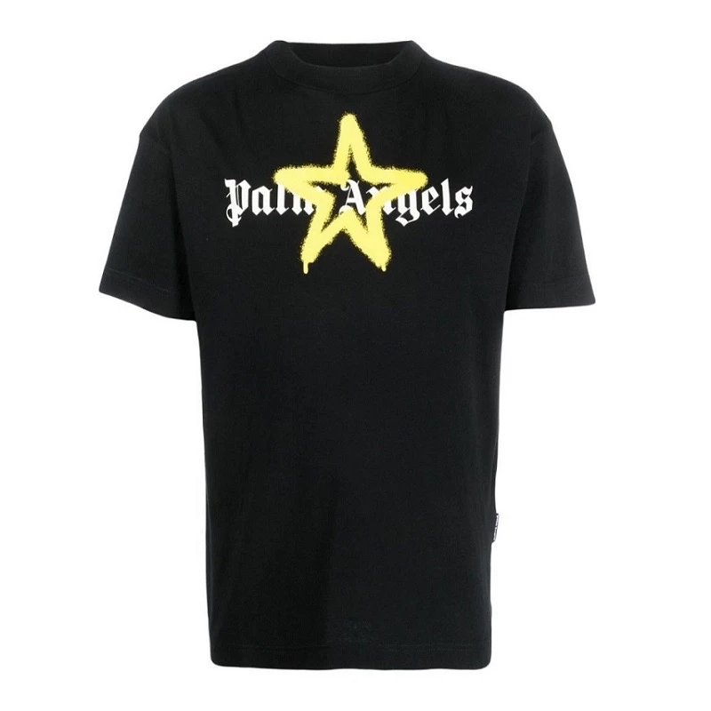 Palm Angels T-shirt Top Version New Graffiti Star Letters Logo Printed Men's and Women's Short Sleeves T T-shirt