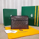 Goyard Bag Top version Original Single Zipper Wash Bag Clutch Unisex Men's and Women's Bags with Imported First Layer Cowhide Clutch