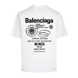 Balenciaga T-shirt Back with English Pattern Print logo round Neck Short Sleeve25ss New pure cotton T Unisex T-Shirt OS Drop Shoulder Loose Fit Base Shirt Top T-Shirt Short Sleeve