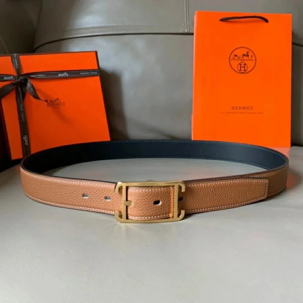 Hermes Belt Top version 【Spot Goods】High New Belt Men's and Women's Genuine Leather Pin Buckle Business Casual Belt3.2