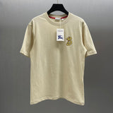 Burberry T-shirt New Year Celebration Snake-Shaped Letters B Patterned Crew Neck Short Sleeve25ss New Pure Cotton Unisex Style T T-shirt OS Loose Fit Base Shirt Short Sleeve Top T-Shirt