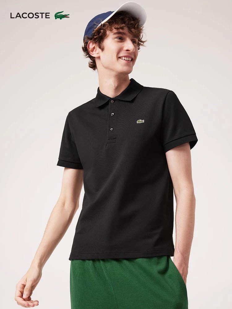 Lacoste T-shirtTop Version Classic Short Sleeve Slim Men's Solid Color POLO Shirt T Fashionable T-shirt