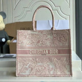 Dior Women's Bag Top version Same Style as Stars2023New Product BookTotemini Tote Bag Houndstooth Mini Small Sized Large Canvas Embroidered Shopping Bag Handbag Shoulder Bag Women's Bag