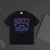 Gucci T-shirt Unique Large Letter Print on Chest logo round Neck Short Sleeve25ss New pure cotton T Unisex T-Shirt OS Drop Shoulder Loose Fit Base Shirt Top T-Shirt Short Sleeve