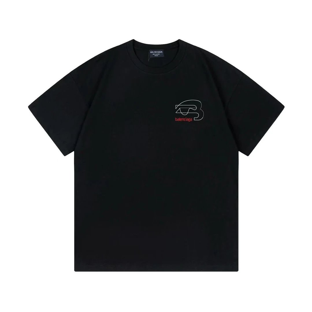Balenciaga T-shirt Line Drawing Letters logo round Neck Short Sleeve25ss New pure cotton T Unisex T-Shirt OS Loose Fit Base Shirt Top Half Sleeve T-Shirt