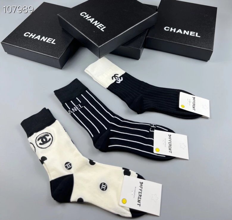 Chanel Sock High-End Custom Pure Cotton Quality、Comfortable and Breathable、Fashion Trend