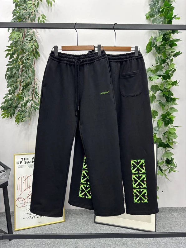 OFF-White Sweatpants Top Version Counter Same Style Pure Cotton Spring and Autumn Pants Men's Casual Sweatpants Loose Track Pants Fashionable Trousers