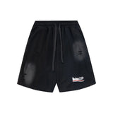 Balenciaga Shorts Predecessor Dissolved Coke Print logo Five-point Shorts25ss New Drawstring Casual Summer Pants5Two-in-One Casual Sweatpants for Men and Women, Pure Cotton Joggers