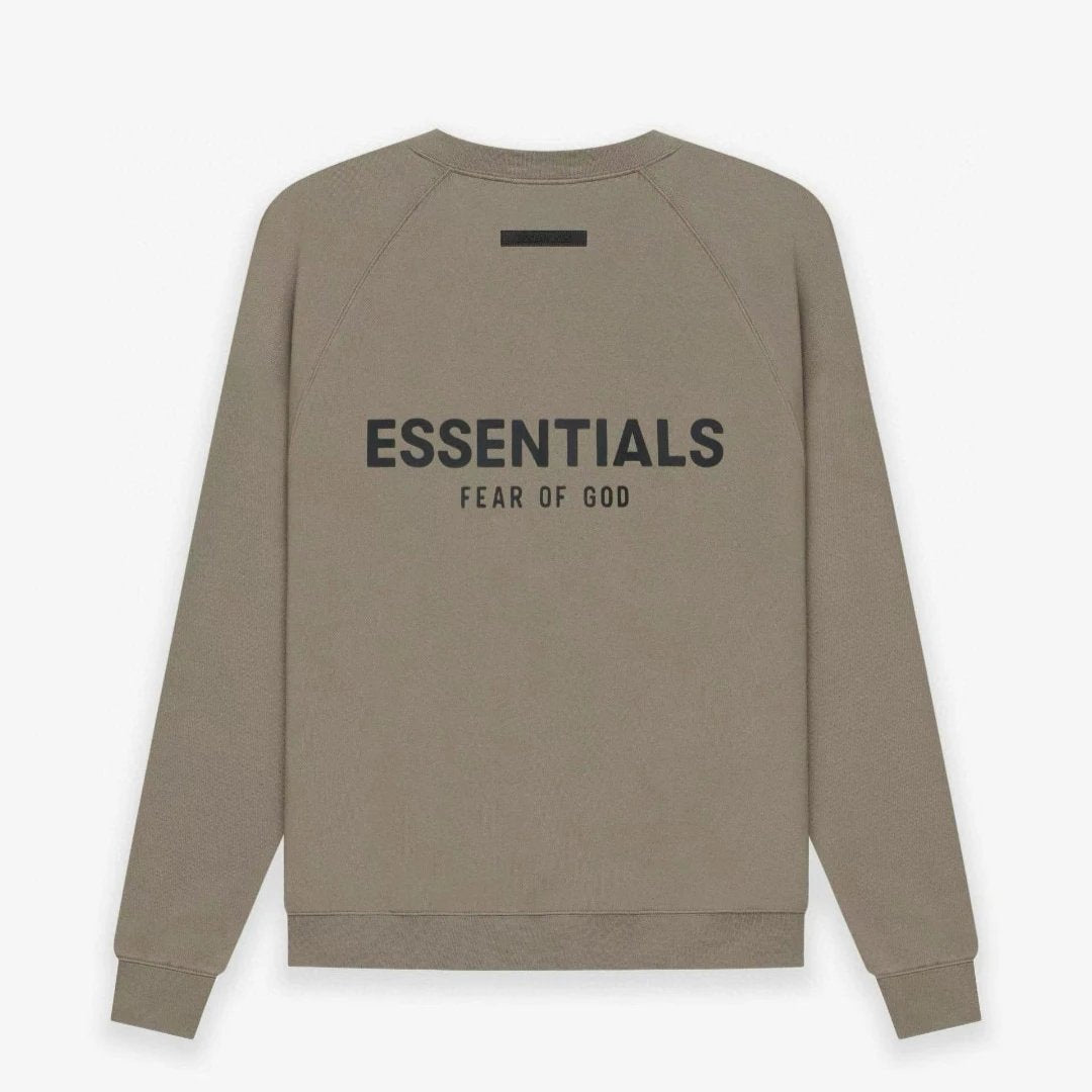 ESSENTIALS Hoodie Top Version New Double Line Fleece-lined Letters behind Printed Crew Neck Sweatshirt