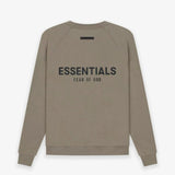 ESSENTIALS Hoodie Top Version New Double Line Fleece-lined Letters behind Printed Crew Neck Sweatshirt