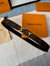 Louis Vuitton LV Belt Top version 【Counter Quality】Belt New Belt3.0cm Women's Belt Metal Buckle Women's Leather Belt with Classic Presbyopic Chessboard Grid Belt with Genuine Goods Packaging No Problem in and out of the Counter Versatile Casual Fashion Fo