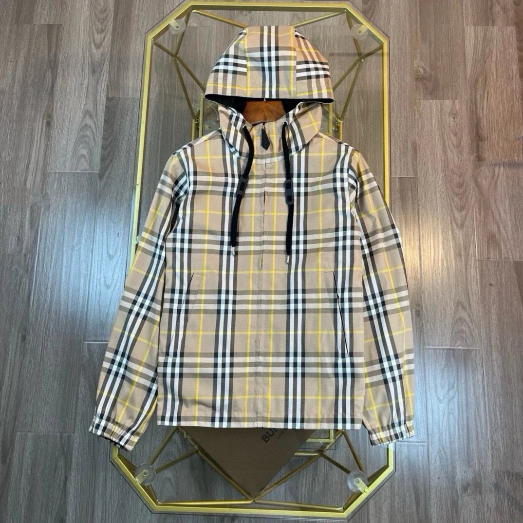 Burberry Jackets Classic Large Plaid Reversible Hooded Jacket Coat Autumn Winter New Unisex