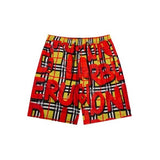 Burberry Shorts Full Print Graffiti Beach Shorts Five-Point Shorts os Loose Quick-Dry Unisex Casual Trendy Brand Big Shorts25ss New Product5Pants