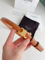 Celine Belt Top version Counter Version Free Packaging Ladies Belt Width1.8cm Counter Full Set Packaging Imported Smooth Cow Leather Belt Boutique Palladium Plated Pin Buckle Retro Style Pure Copper Golden Mingring