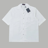Louis Vuitton LV Shirt 3D Letter Embroidery on the Chest logo Shijia Turn-down Collar Short Sleeve Shirt Unisex Versatile Business Casual Slim Fit Jacket
