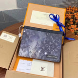 Louis Vuitton LV Wallets/Clutches Top version New upgrade version POCHETTEVOYAGE Medium Clutch Men's Handbag Wash Bag Clutch Bag M30420M66929Silk Screen M4448Starry Sky N40205Map Silk Screen