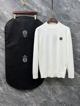 Chrome Hearts Sweater Logo LOGO 3D Half Turtleneck Sweater Lazy Style Long Sleeve OS Loose Fit Unisex Knit Top Jacket Versatile Casual Wearable Inside and Outside