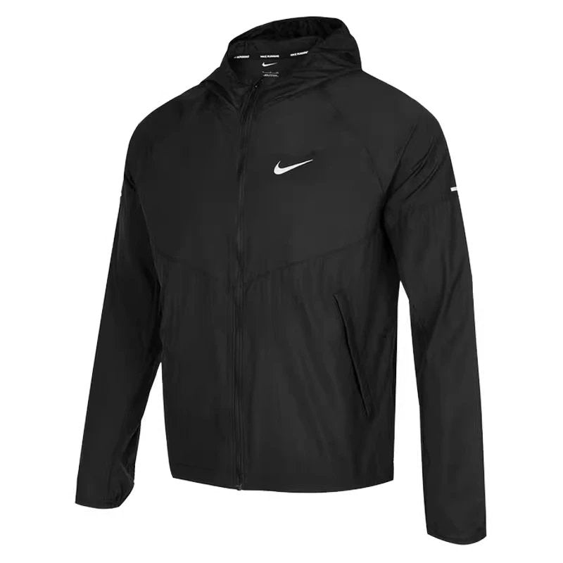 Nike Jackets Men's Thin Jacket for Summer Woven Quick-Drying Running Training Sports Casual Hooded Jacket DD4747