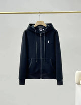 Ralph Lauren Hoodie RL Pony Embroidery Men's Zipper Hooded Casual Sweatshirt Autumn and Winter Loose Coat Men