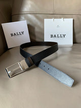 Bally Belt Top version Original Single Belt Counter New Men's Double-Sided Casual Business Belt Wide3.4cm Double-Sided Head Layer Cowhide Belt First Layer Cow Leather Belt Men and Women Business Casual Belt Belt Men's Leather Belt