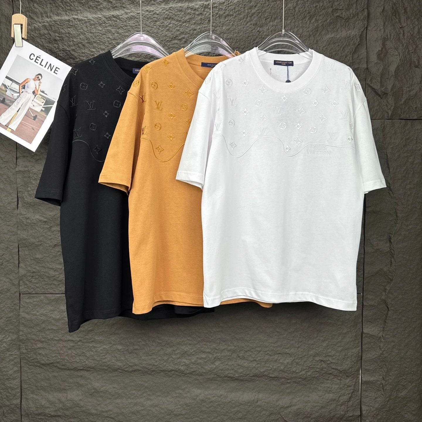 Louis Vuitton LV T-shirt Half-body Four-leaf Flower Small Embroidery logo round Neck Short Sleeve25ss New pure cotton T Unisex T-Shirt OS Loose Fit Base Shirt Top Half Sleeve T-Shirt