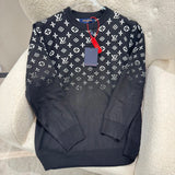 Louis Vuitton LV Sweater Gradient Crew Neck Sweater Long Sleeve Pullover Thickened Lazy Style OS Loose Fit Casual Jacket for Men and Women, Versatile Inner Layer