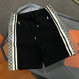 Gucci Shorts Double-Sided Jacquard Webbing logo Five-point Shorts25ss New Drawstring Casual Summer Pants American Style5Two-in-One Casual Sweatpants for Men and Women, Pure Cotton Joggers