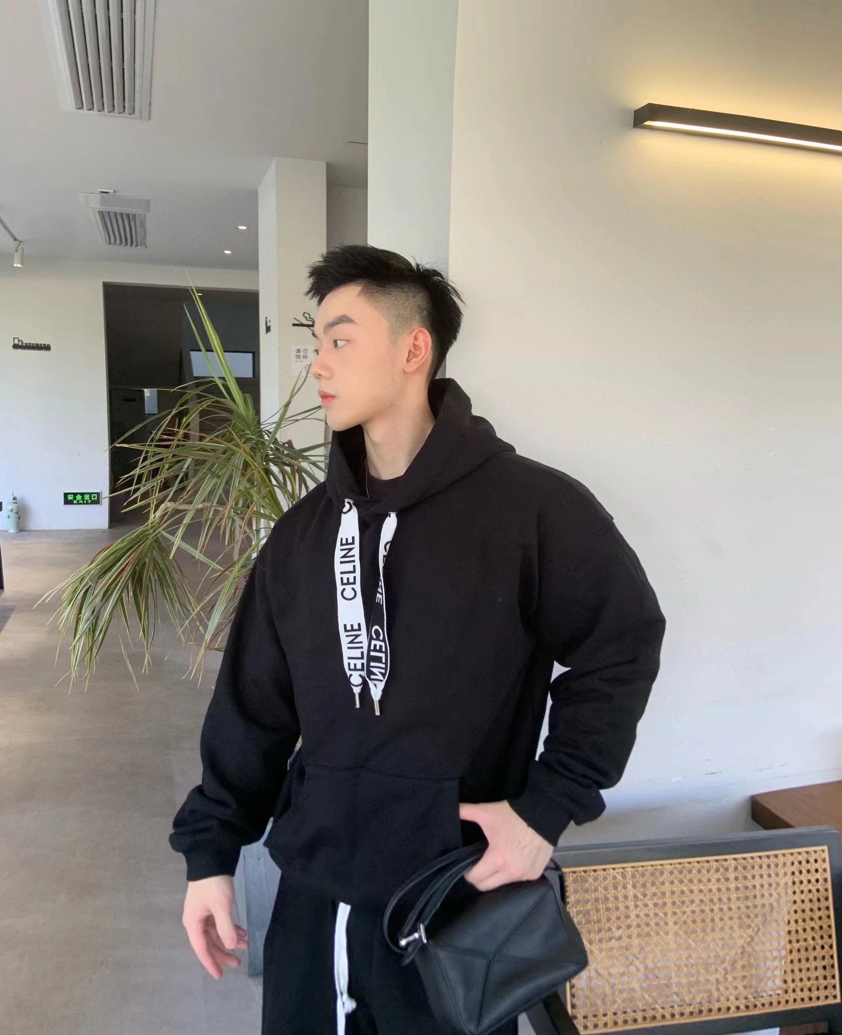 Celine Hoodie Ribbon Letter Hoodie Sweatshirt Hoodie Jacket Top Unisex Sports Casual Loose Fit Versatile