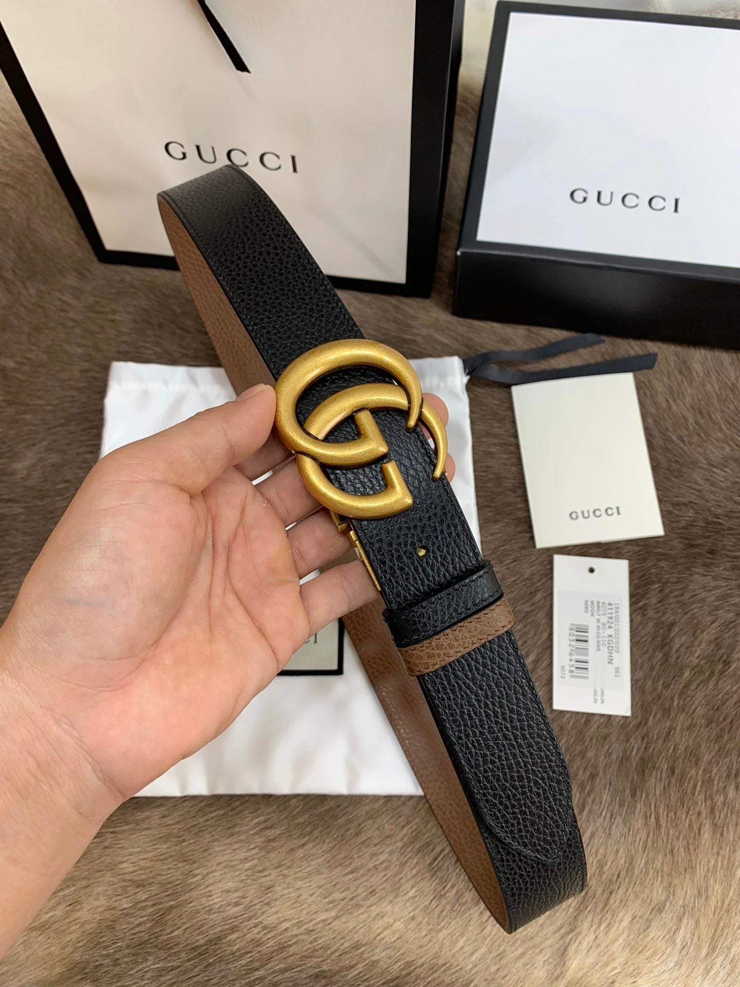 Gucci Belt Top version New Original Single Men's Belt Leather Belt Double g Belt Men's Fashion Casual Original Leather Gujia Belt GG Home Pant Belt Female Gucci Gucci Belt Ferragamo